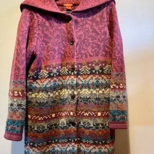 Sundance Catalog Lambswool Shawl Collar Sweat Jacket Car Coat L